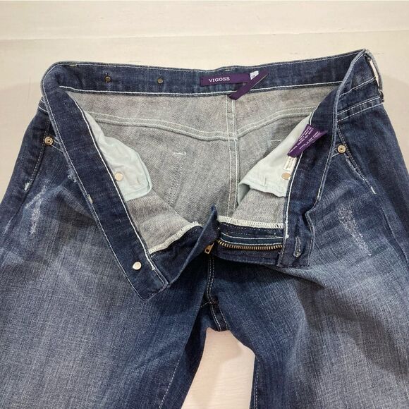 Vigoss Jeans Women’s 13 Blue Distressed London Bootcut Western #P2520J - Picture 7 of 13